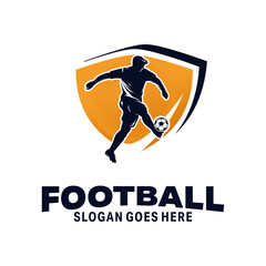Football Player Logo Design Vector illustration