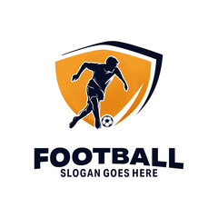 Football Player Logo Design Vector illustration
