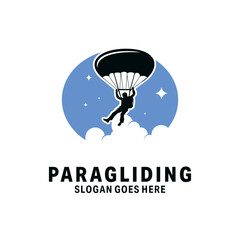 Paragliding Logo Design Vector illustration