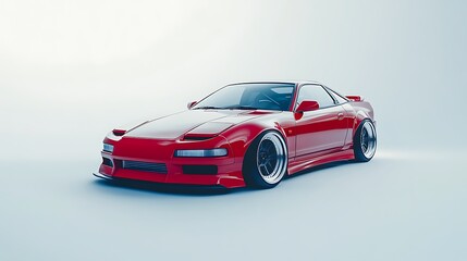Red Sports Car in Studio Setting