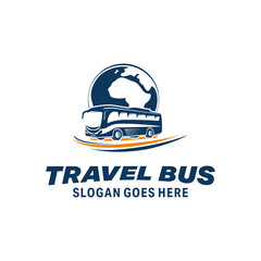 Fototapeta premium Travel bus logo design vector