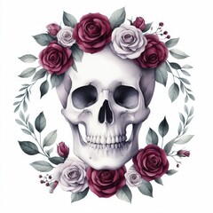 Skeleton hand drawin  illustrations horror, bone, skull, illustration, flower, human, death, black, scarey, dark, halloween,drawing, man, background,skull in rose flowers, skull death, skeleton