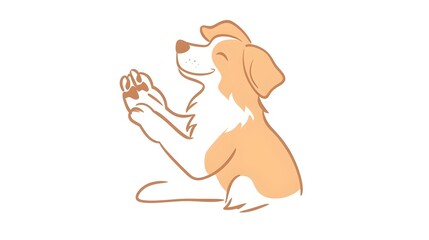 Cute Puppy Paw Gesture in Minimalist Style
