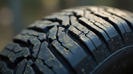 High-Quality Close-Ups of Car Tire and Off-Road Tire for Vehicles, Showing Details of Rubber Treads and Tire Patterns on Various Terrains