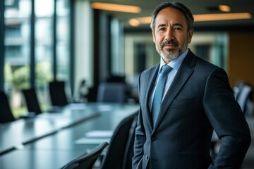 Fototapeta premium Portrait of a Confident Businessman in a Suit and Tie
