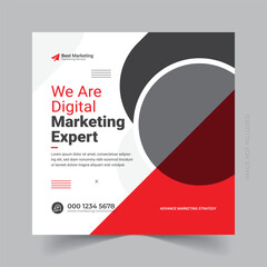 Digital business marketing social media post and web banner template eps
