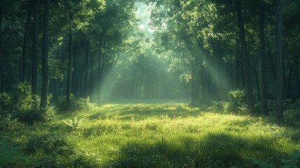 Obraz premium Sunlight Through the Forest