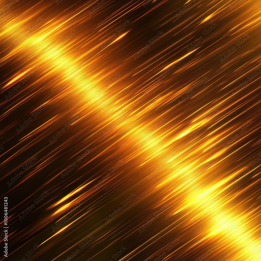 Poster dynamic golden light streaks on a dark background, creating a vibrant and energetic visual effect.
