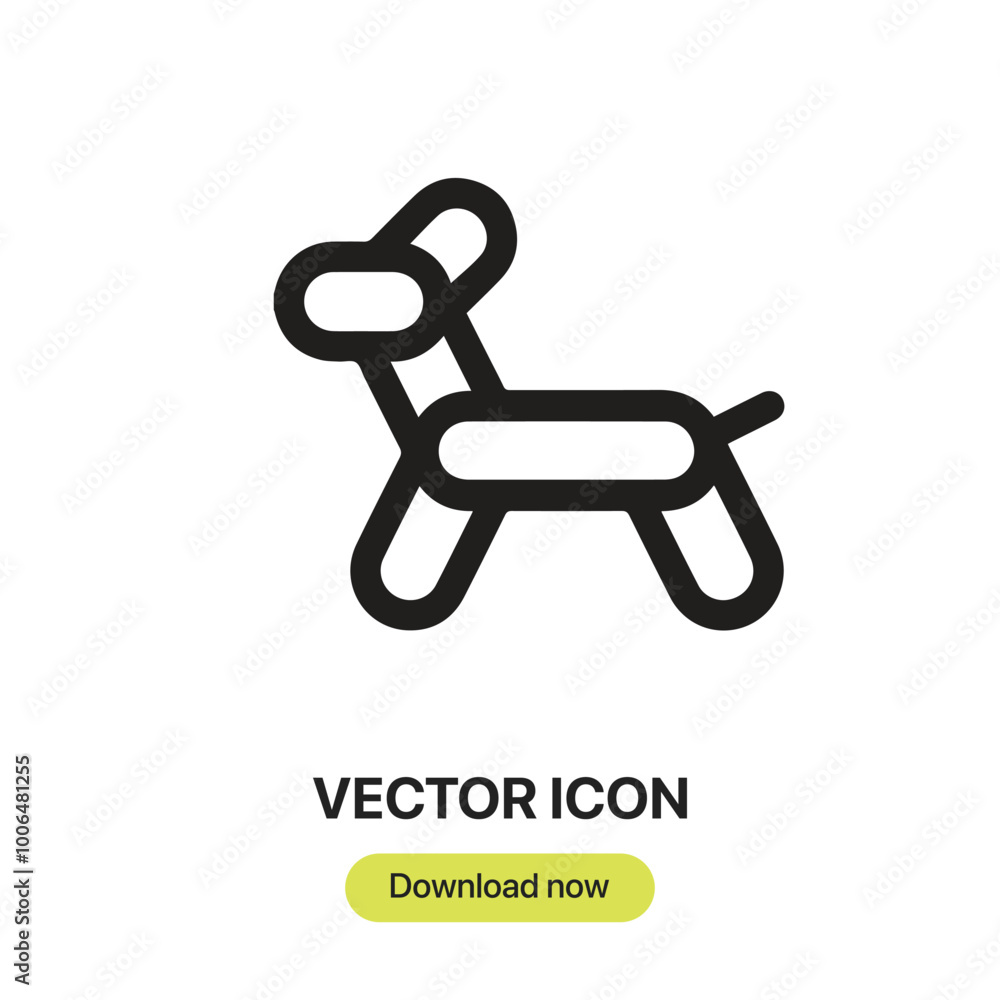 Poster balloon dog icon vector. linear-style sign for mobile concept and web design. balloon dog symbol ill