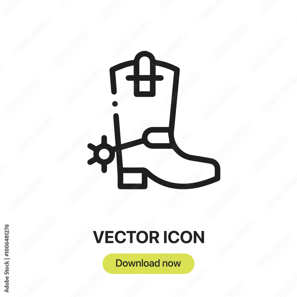 Poster boot icon vector. linear-style sign for mobile concept and web design. boot symbol illustration. pix