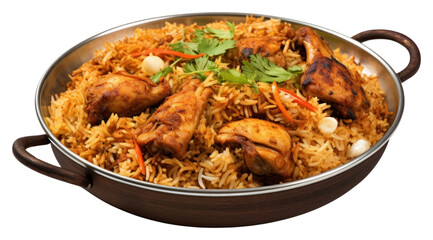 Fototapeta premium PNG Chicken biryani plate food meat.