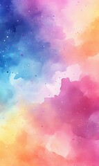 Abstract watercolor background with vibrant colors and sparkling glitter.