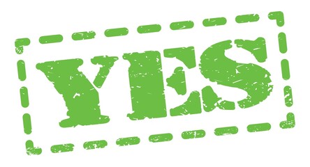 YES text written on green stamp sign.
