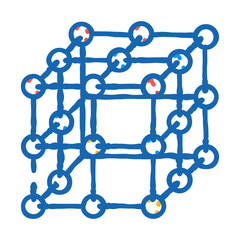 network molecular structure doodle icon sketch vector. network molecular structure sign. isolated symbol illustration