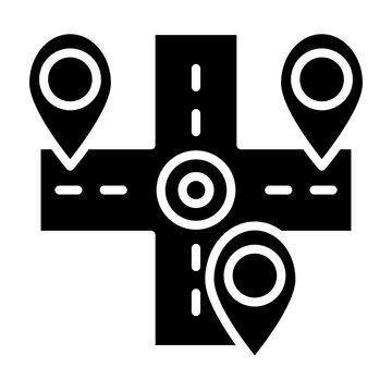 Multiple Destinations Glyph Icon Design