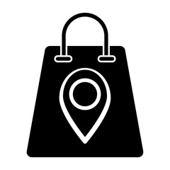 Shopping Destination Glyph Icon Design