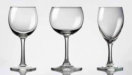 Elegant Crystal Wine Glass Half Filled with Clear Water, Featuring Subtle Vertical Grooves, Reflected on a Polished Surface Against a Minimalist White Background