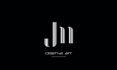 JM, MJ, J, M abstract letters logo monogram