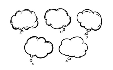 Hand-drawn speech bubble using brush stroke, great to use when the main character is imagining or talking, or when he or she is worried or concerned.
