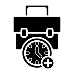 Overtime Glyph Icon Design