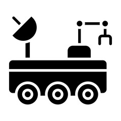 Moon Rover Glyph Icon Design