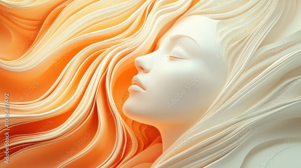 Poster journey of faces: a pathway of floating faces in various stages of expression, from serious to joyfu