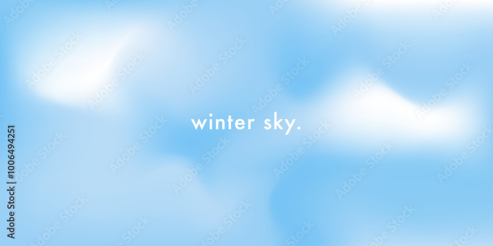 Aufkleber pastel gradient winter sky pattern. abstract clear blue sky. clouds. light blue color vector banner.