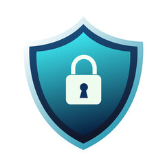 Secure internet icon. blue shield protection symbol for privacy and security
