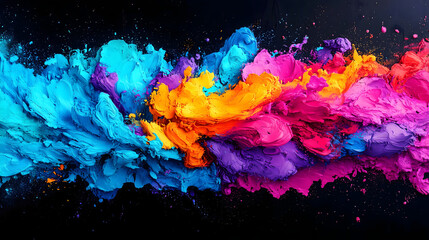 Vibrant Colorful Abstract Paint Swirls Dynamic Energy Creation