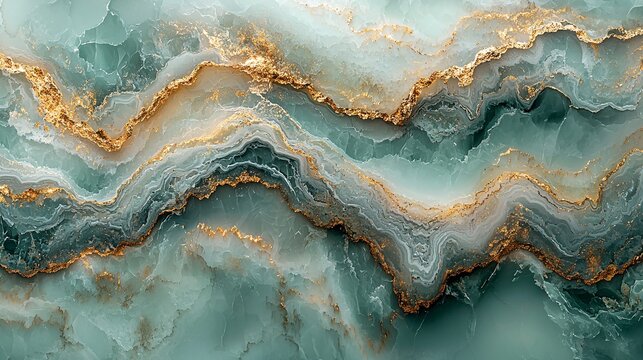 A smooth, soft pastel green marble surface with delicate gold veins, creating a calm and sophisticated vibe