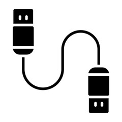 Usb Cable Glyph Icon Design