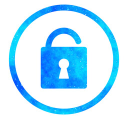 青い星空｜開いた南京錠マーク