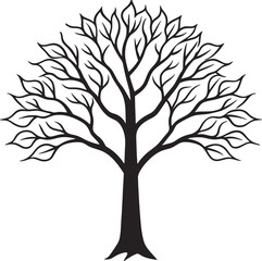 Obraz premium tree icon over white background, vector illustration. black and white design