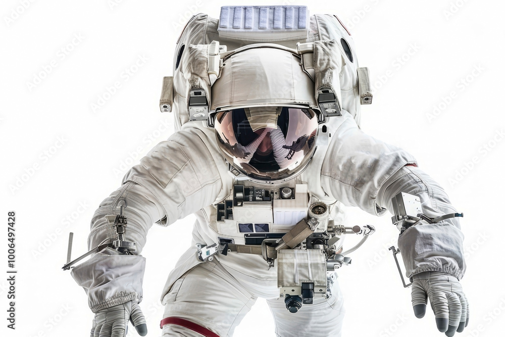 Wall mural astronaut in a spacesuit on a light background. generative ai