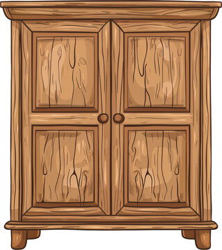Wooden cabinet with two doors