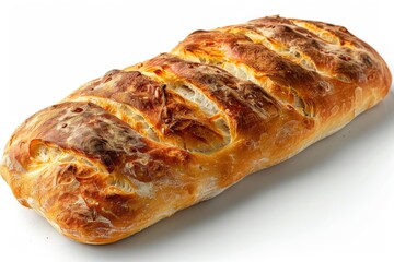 Italian ciabatta bread on white background