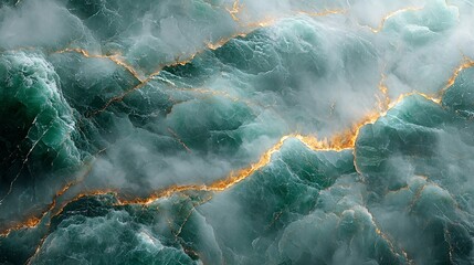 A soft, tranquil pastel green marble surface featuring delicate golden veins, creating a peaceful and luxurious vibe