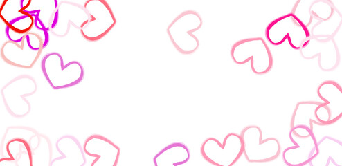  Flower petal in shape of heart confetti for Women's Day Vector illustration. Paper cut decorations for Valentine's day border or frame design,