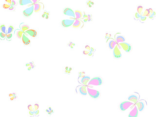 Heart of butterflies Valentine's day card beautiful pink butterflies.Tropical blue butterflies flying vector illustration. Spring beautiful insects.   Cute spring wallpaper.