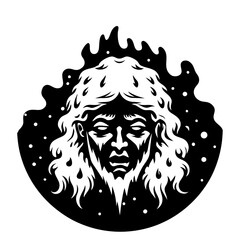 snow swirling into a face like shape in the blizza