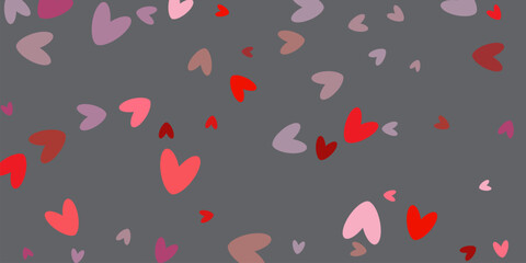  Flower petal in shape of heart confetti for Women's Day Vector illustration. Paper cut decorations for Valentine's day border or frame design,