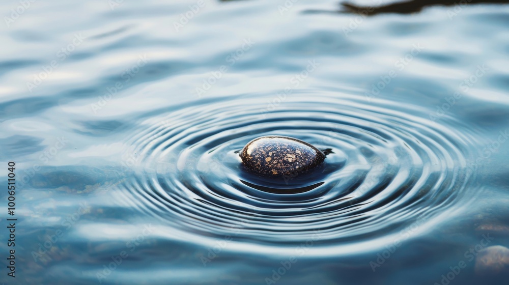 Poster small steps, big changes: a single small pebble dropping into a pond, causing large ripples to form