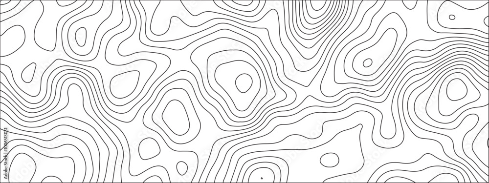 Aufkleber white background topography contour map with black curve lines. geography contour map linear backgro