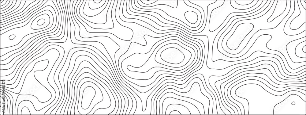 Aufkleber white background topography contour map with black curve lines. geography contour map linear backgro