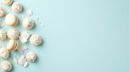 a pattern of A plate of coconut macaroons with a hint of vanilla