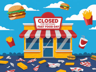 Fast food restaurant closed for national fast food day celebration