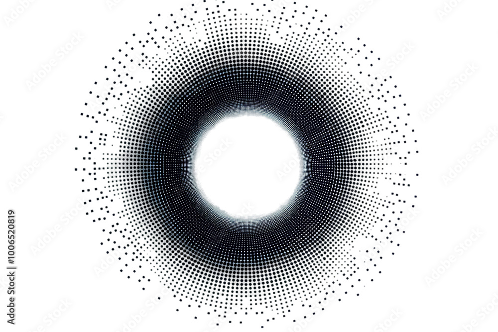 Poster abstract circular halftone pattern with transparent background