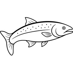 Artistic Vector Representation of Trout in Lush Freshwater Environments
