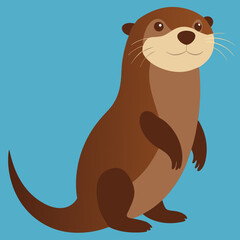 Endearing Otter Vector Illustration Celebrating the Grace and Charm of These Aquatic Mammals
