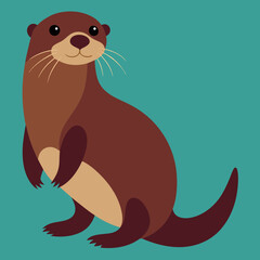 Charming Otter Vector Illustration Showcasing the Adorable Features of These Playful Animals
